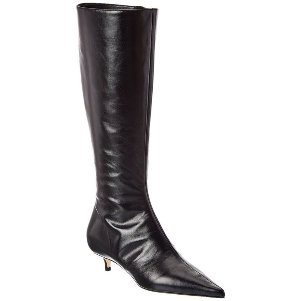 Jimmy Choo Amis 35 Leather Knee-High Boot, Black